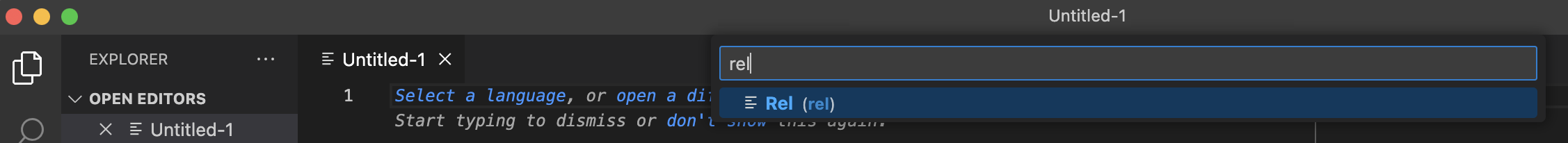 Select Rel language in VScode