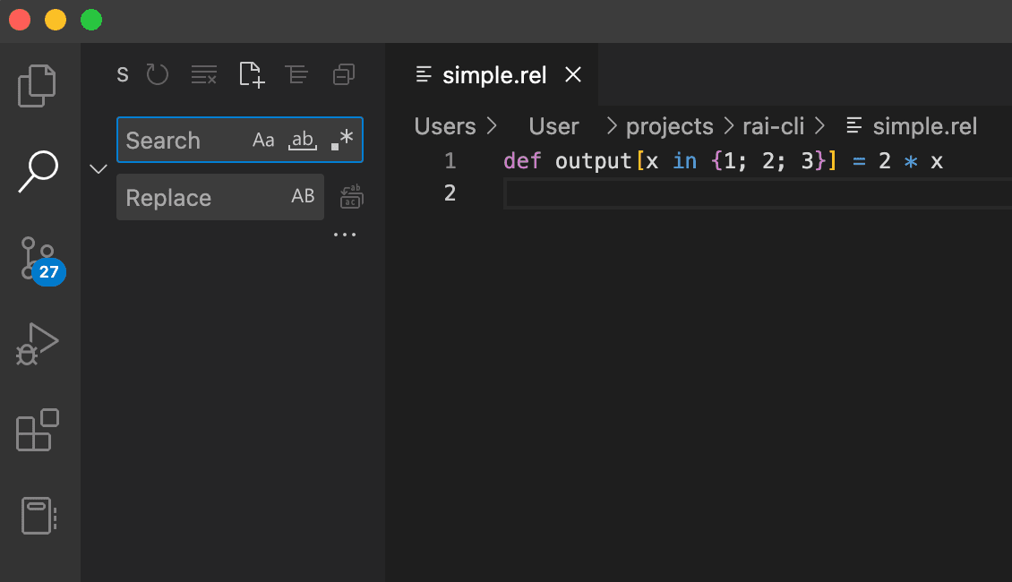 Simple Rel example